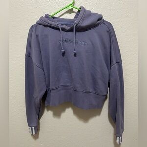 Adidas Cropped Hoodie Logo Front Athlesiure Streetwear Sporty Size Small
